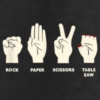 Rock Paper Scissors Table Saw Funny Carpenter Contractor Golf Towel