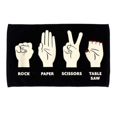 Rock Paper Scissors Table Saw Funny Carpenter Contractor Microfiber Hand Towel