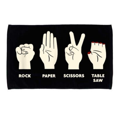 Rock Paper Scissors Table Saw Funny Carpenter Contractor Microfiber Hand Towel