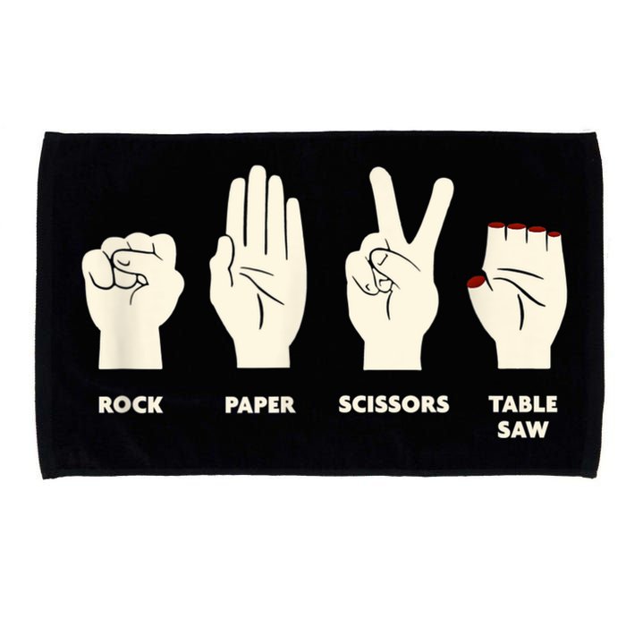 Rock Paper Scissors Table Saw Funny Carpenter Contractor Microfiber Hand Towel