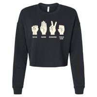 Rock Paper Scissors Table Saw Funny Carpenter Contractor Cropped Pullover Crew