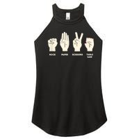 Rock Paper Scissors Table Saw Funny Carpenter Contractor Women's Perfect Tri Rocker Tank