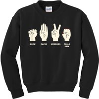 Rock Paper Scissors Table Saw Funny Carpenter Contractor Kids Sweatshirt