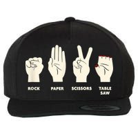Rock Paper Scissors Table Saw Funny Carpenter Contractor Wool Snapback Cap