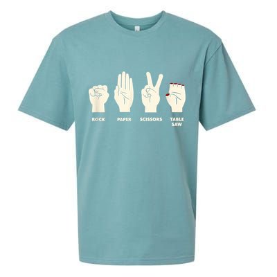Rock Paper Scissors Table Saw Funny Carpenter Contractor Sueded Cloud Jersey T-Shirt