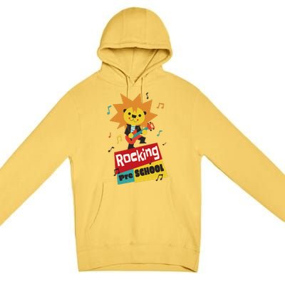 Rocking Pre School Lion Guitar Premium Pullover Hoodie