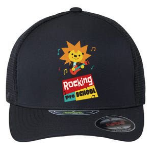 Rocking Pre School Lion Guitar Flexfit Unipanel Trucker Cap