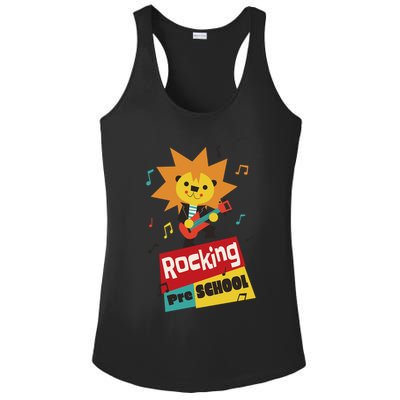 Rocking Pre School Lion Guitar Ladies PosiCharge Competitor Racerback Tank