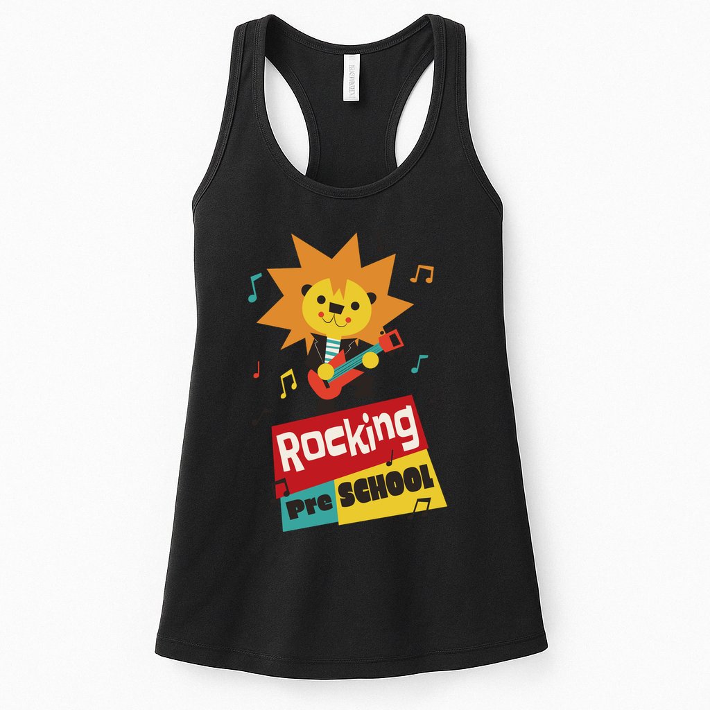 Rocking Pre School Lion Guitar Womens Tank Top