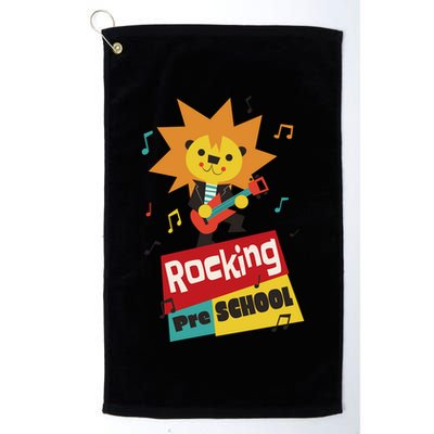 Rocking Pre School Lion Guitar Golf Towel