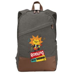 Rocking Pre School Lion Guitar Cotton Canvas Backpack