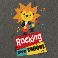 Rocking Pre School Lion Guitar Cotton Canvas Backpack