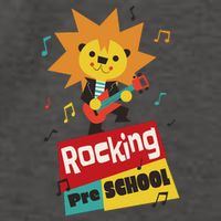 Rocking Pre School Lion Guitar Vector Backpack