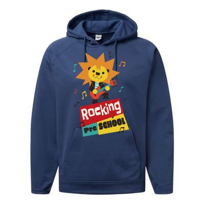 Rocking Pre School Lion Guitar Performance Fleece Hoodie