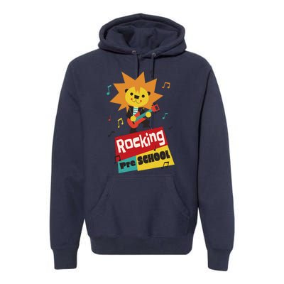 Rocking Pre School Lion Guitar Premium Hoodie