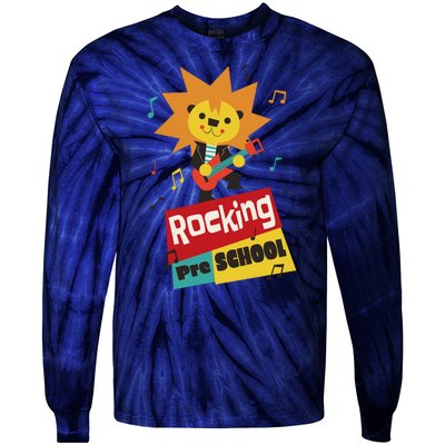 Rocking Pre School Lion Guitar Tie-Dye Long Sleeve Shirt