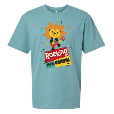 Rocking Pre School Lion Guitar Sueded Cloud Jersey T-Shirt