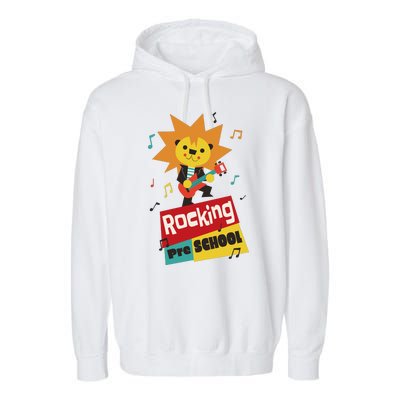 Rocking Pre School Lion Guitar Garment-Dyed Fleece Hoodie