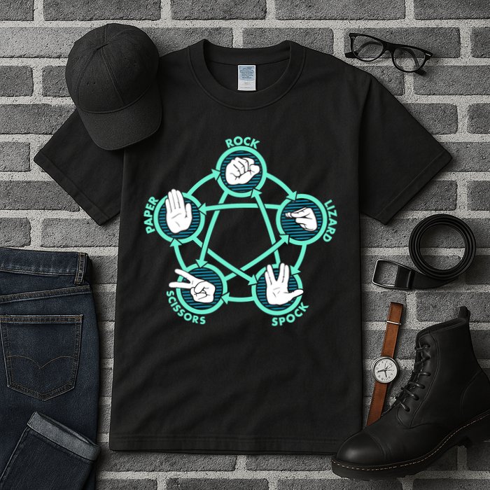 Rock Paper Scissors Spock Lizard Funny Game Tall T-Shirt