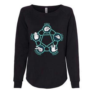 Rock Paper Scissors Lizard Spock Funny Game Womens California Wash Sweatshirt