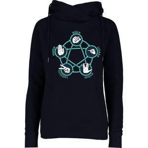 Rock Paper Scissors Lizard Spock Funny Game Womens Funnel Neck Pullover Hood