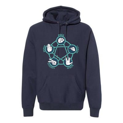 Rock Paper Scissors Lizard Spock Funny Game Premium Hoodie