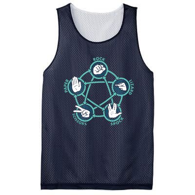 Rock Paper Scissors Lizard Spock Funny Game Mesh Reversible Basketball Jersey Tank