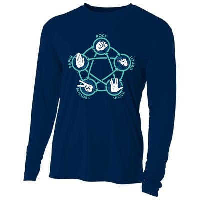 Rock Paper Scissors Lizard Spock Funny Game Cooling Performance Long Sleeve Crew