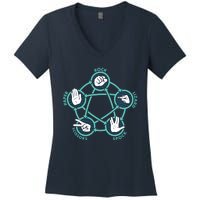 Rock Paper Scissors Lizard Spock Funny Game Women's V-Neck T-Shirt