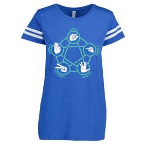 Rock Paper Scissors Lizard Spock Funny Game Enza Ladies Jersey Football T-Shirt