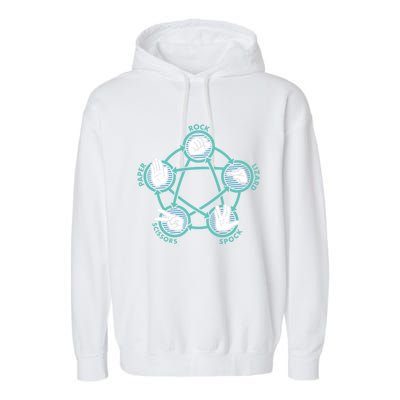 Rock Paper Scissors Lizard Spock Funny Game Garment-Dyed Fleece Hoodie