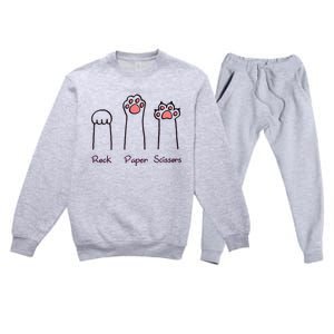 rock paper scissors cat paws Premium Crewneck Sweatsuit Set