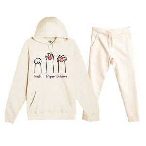 rock paper scissors cat paws Premium Hooded Sweatsuit Set