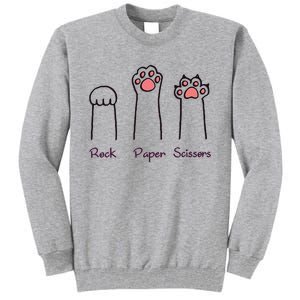 rock paper scissors cat paws Tall Sweatshirt