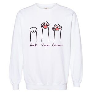 rock paper scissors cat paws Garment-Dyed Sweatshirt