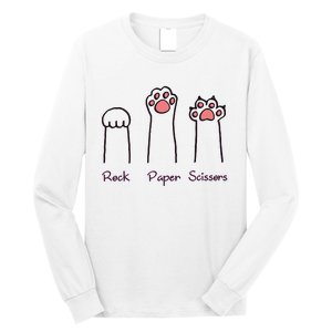 rock paper scissors cat paws Long Sleeve Shirt