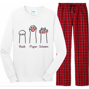 rock paper scissors cat paws Long Sleeve Pajama Set