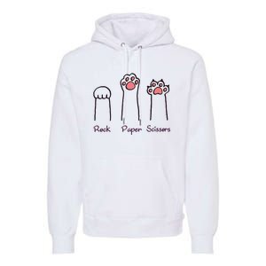 rock paper scissors cat paws Premium Hoodie