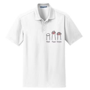 rock paper scissors cat paws Dry Zone Grid Polo