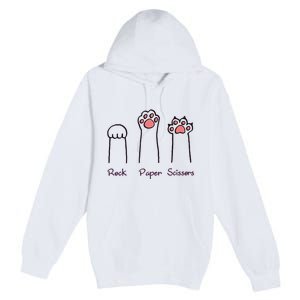 rock paper scissors cat paws Premium Pullover Hoodie