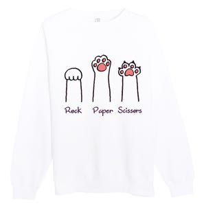 rock paper scissors cat paws Premium Crewneck Sweatshirt