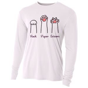 rock paper scissors cat paws Cooling Performance Long Sleeve Crew