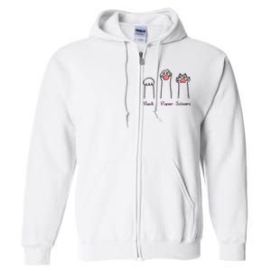 rock paper scissors cat paws Full Zip Hoodie