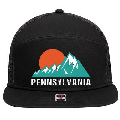 Retro Pennsylvania State 7 Panel Mesh Trucker Snapback Hat