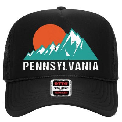 Retro Pennsylvania State High Crown Mesh Back Trucker Hat