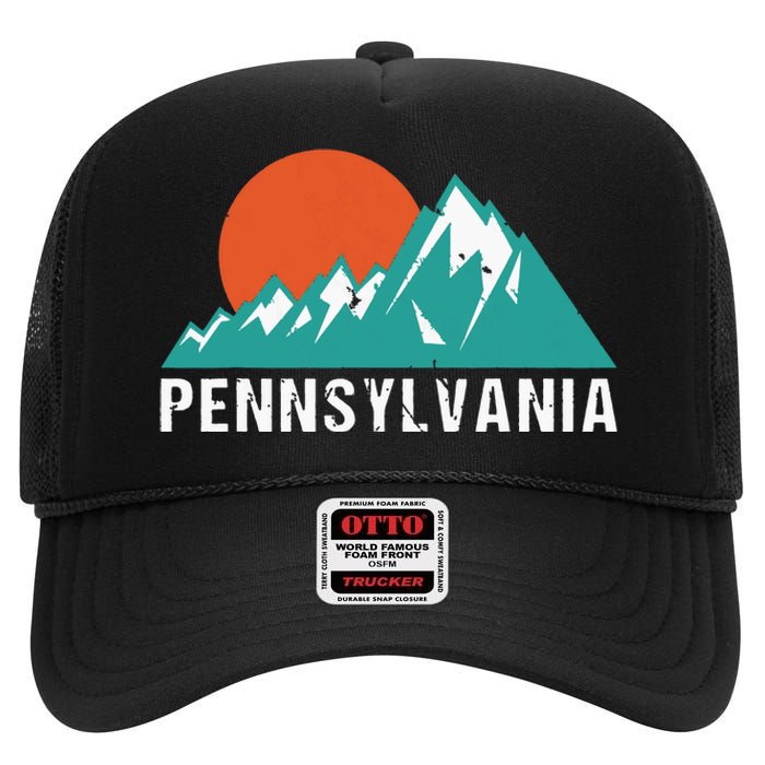 Retro Pennsylvania State High Crown Mesh Back Trucker Hat