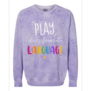 Rainbow Pediatric Speech Therapy Therapist Cute Slp Crew Gift Colorblast Crewneck Sweatshirt