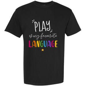 Rainbow Pediatric Speech Therapy Therapist Cute Slp Crew Gift Garment-Dyed Heavyweight T-Shirt