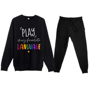 Rainbow Pediatric Speech Therapy Therapist Cute Slp Crew Gift Premium Crewneck Sweatsuit Set