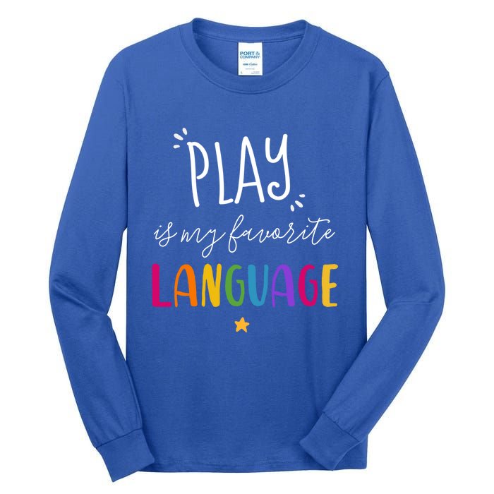 Rainbow Pediatric Speech Therapy Therapist Cute Slp Crew Gift Tall Long Sleeve T-Shirt